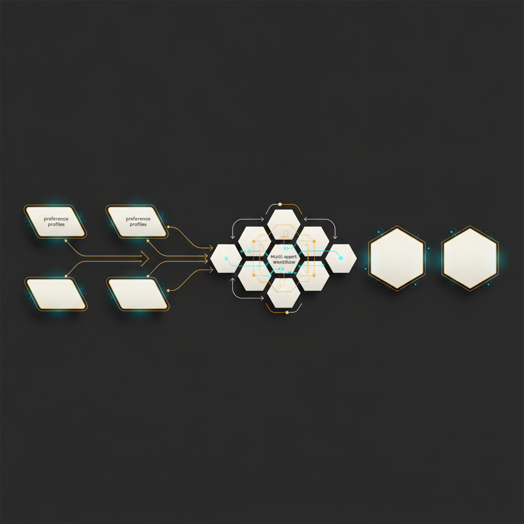 Preference profiles flowing into a multi-agent workflow