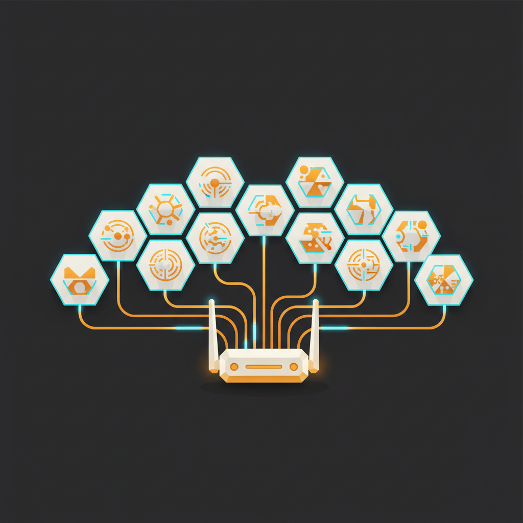 Router as dispatcher in front of a pool of experts