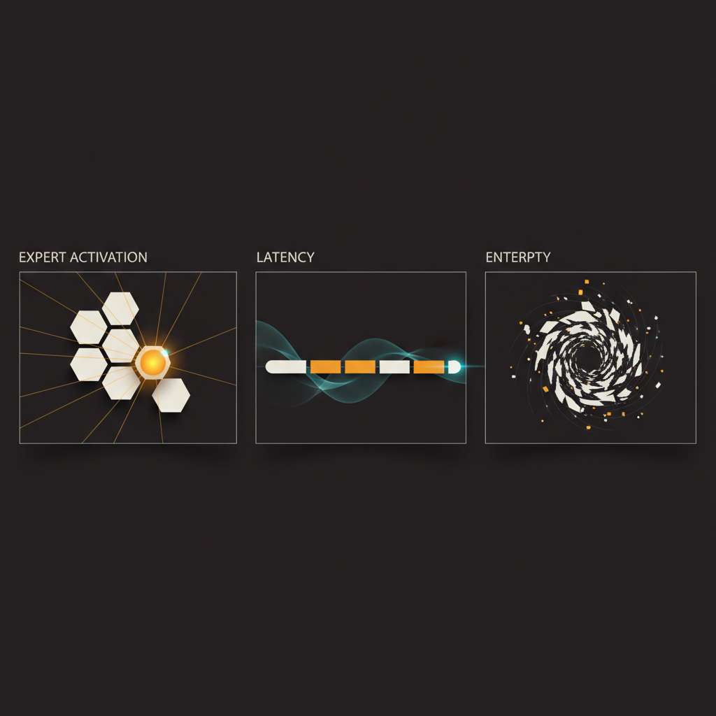 Dashboard view of expert activation, latency, and entropy