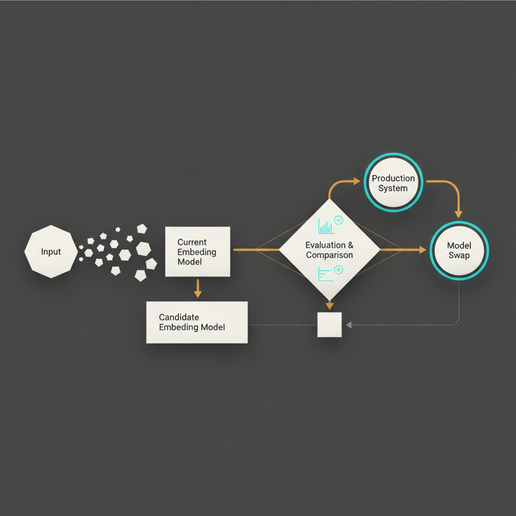 Eval-driven workflow for swapping embedding models in production
