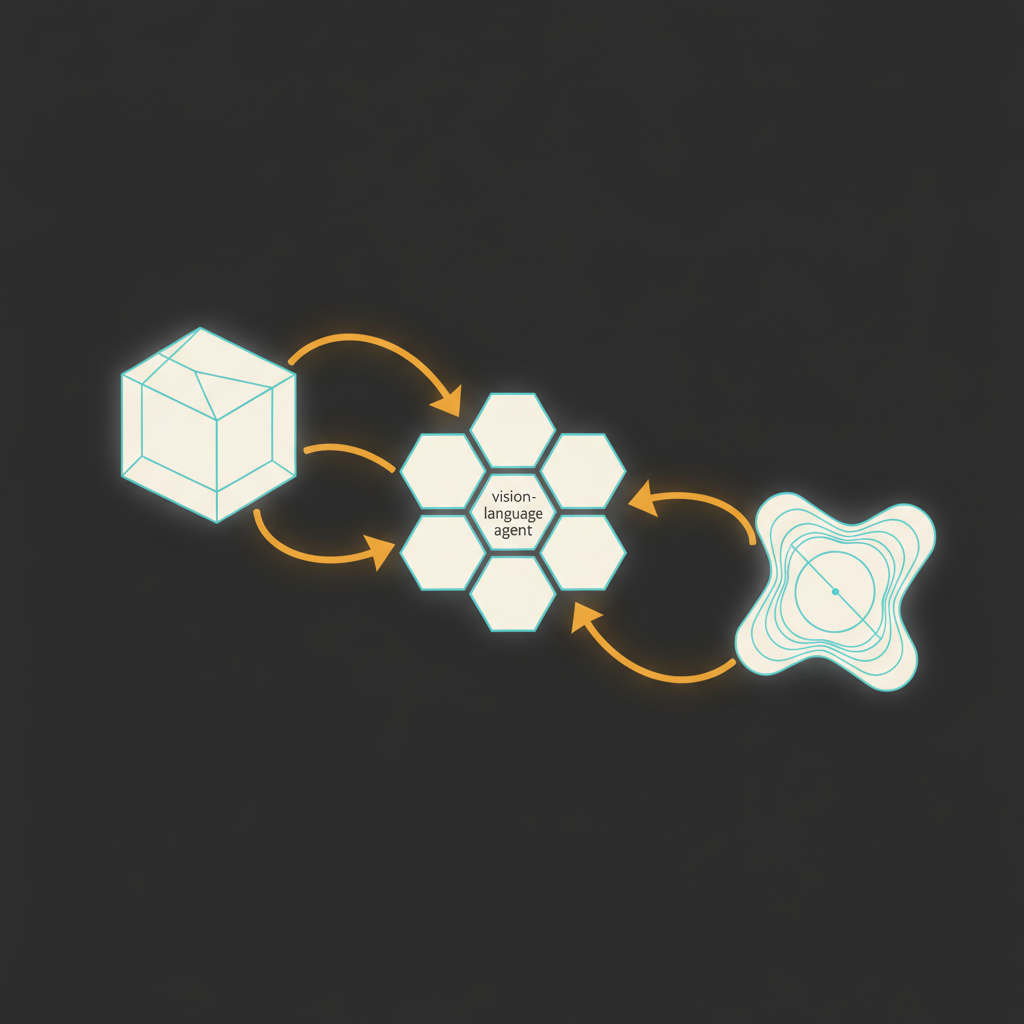 A diagram of a vision-language agent calling spatial perception tools